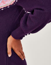 Fair Isle Dress, Purple (PURPLE), large