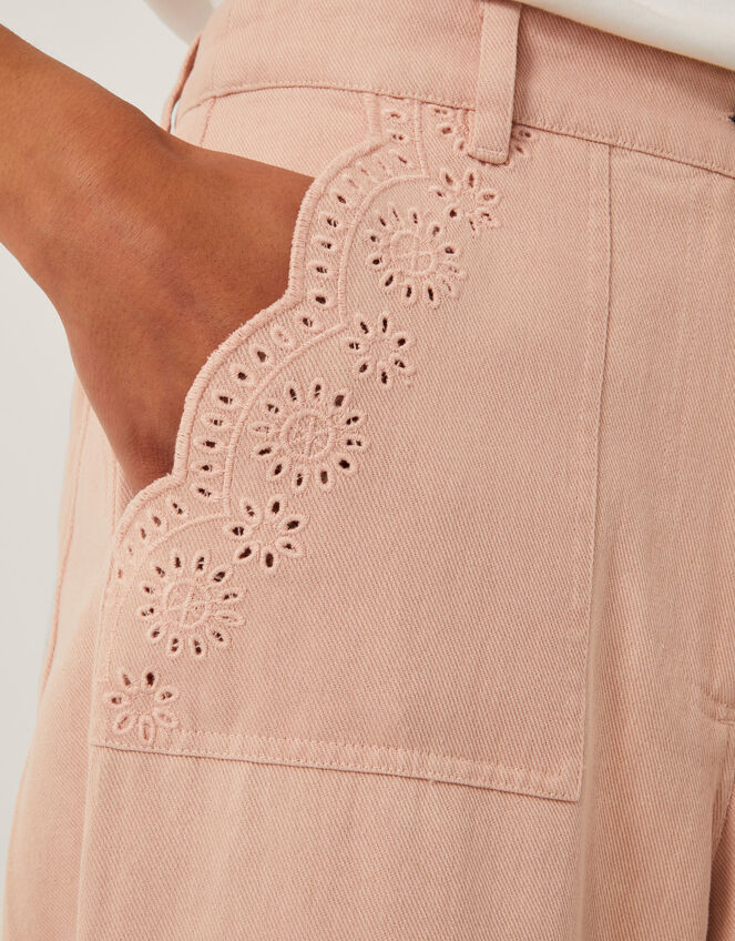 Belle Embroidered Pocket Trousers, Pink (PINK), large