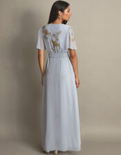 Sarah Embellished Wrap Dress , CLOUD, large