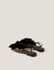 Aria Bow Leopard Slingback Flats, Brown (BROWN), large
