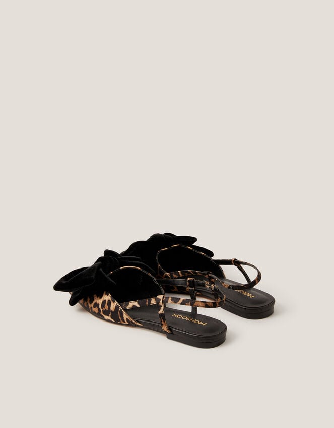 Aria Bow Leopard Slingback Flats, Brown (BROWN), large