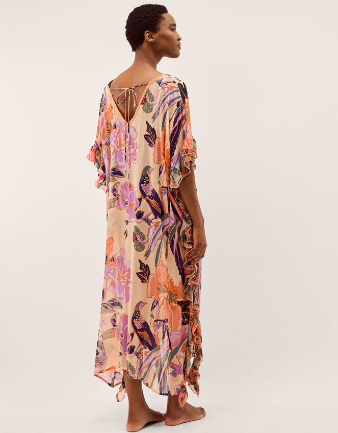 Carmen Frill Floral Maxi Kaftan, , large