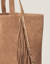 Daisy Suede Fringe Tote Bag, , large
