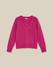 Venus V-Neck Jumper, Pink (MAGENTA), large