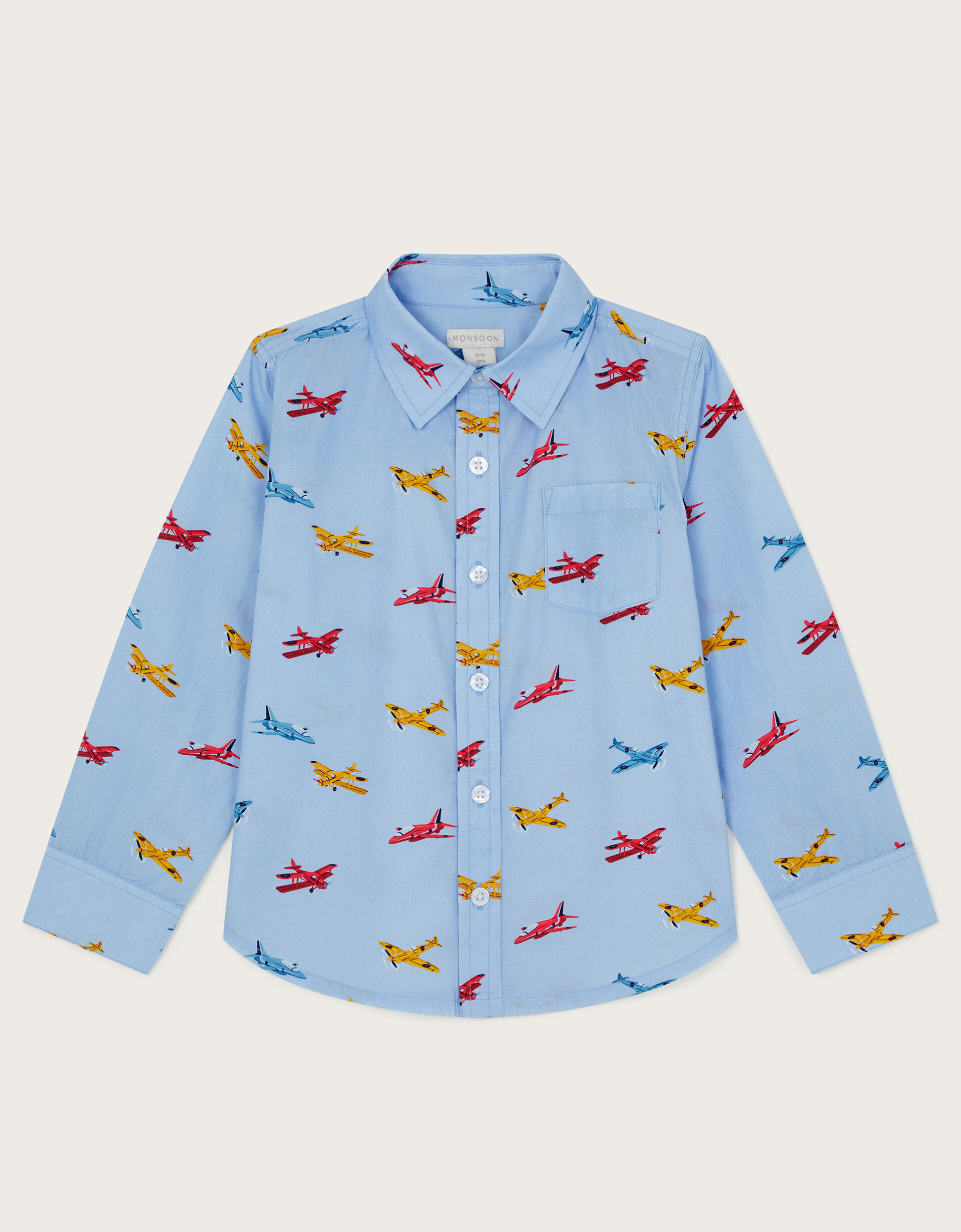 Plane Print Shirt Blue