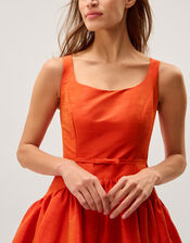 Mila Fit and Flare Midi Dress, Orange (ORANGE), large