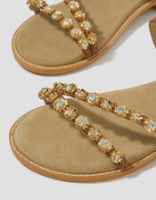 Edie Diamante Strappy Sandals, Tan (TAN), large
