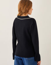 Bray Flute Sleeve Cardigan, Black (BLACK), large