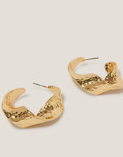 Large Textured Twist Hoop Earrings, , large