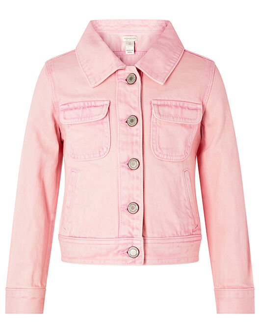 Denim Jacket For Ladies With Collar In Different Colors - Pink / M | Jean  jacket women, Denim jacket women, Jackets for women