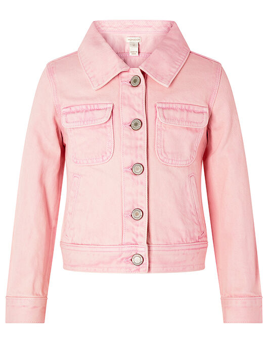 Childrens pink denim jacket on sale