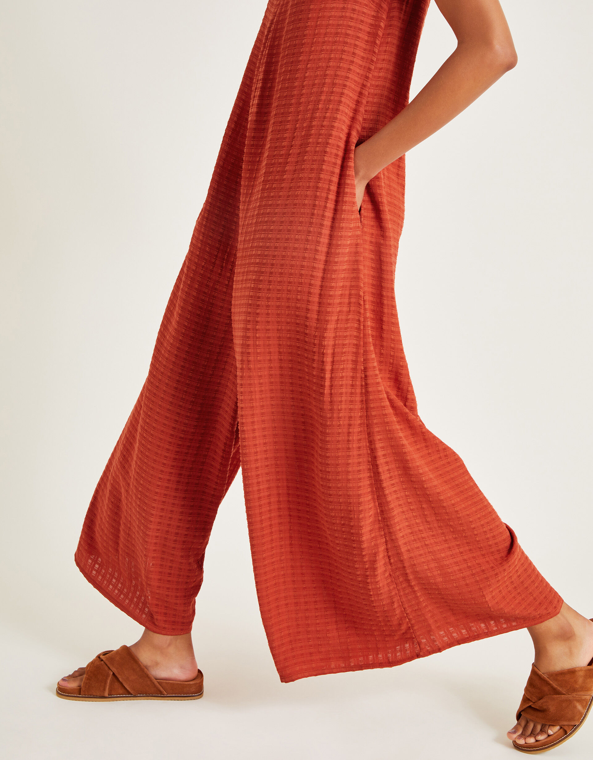 Hazel Embellished Wide Leg Jumpsuit Orange Jumpsuits Monsoon UK
