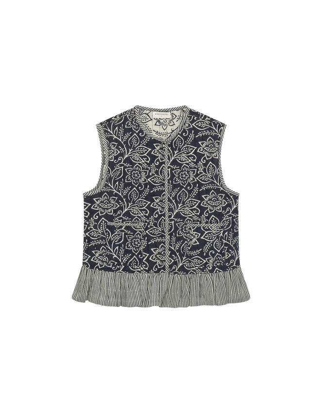 Maison Hotel Fernanda Stripe Waistcoat, Blue (NAVY), large