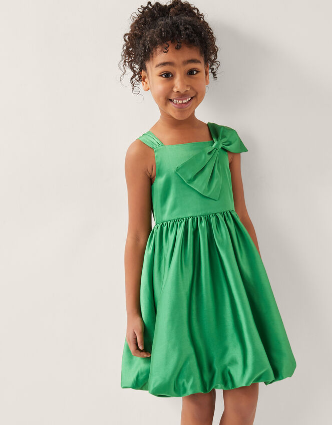 Freya Bow Strap Satin Party Dress, Green (GREEN), large