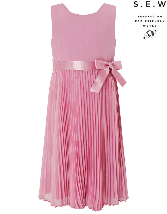 Keita Pleated Dress in Recycled Polyester, Pink (DUSKY PINK), large