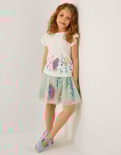 Sea Creature Embellished Disco Skirt, Green (GREEN), large