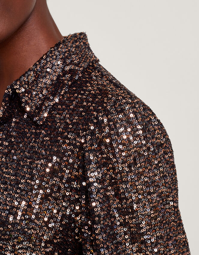 Megan Sequin Shirt, Silver (SILVER), large