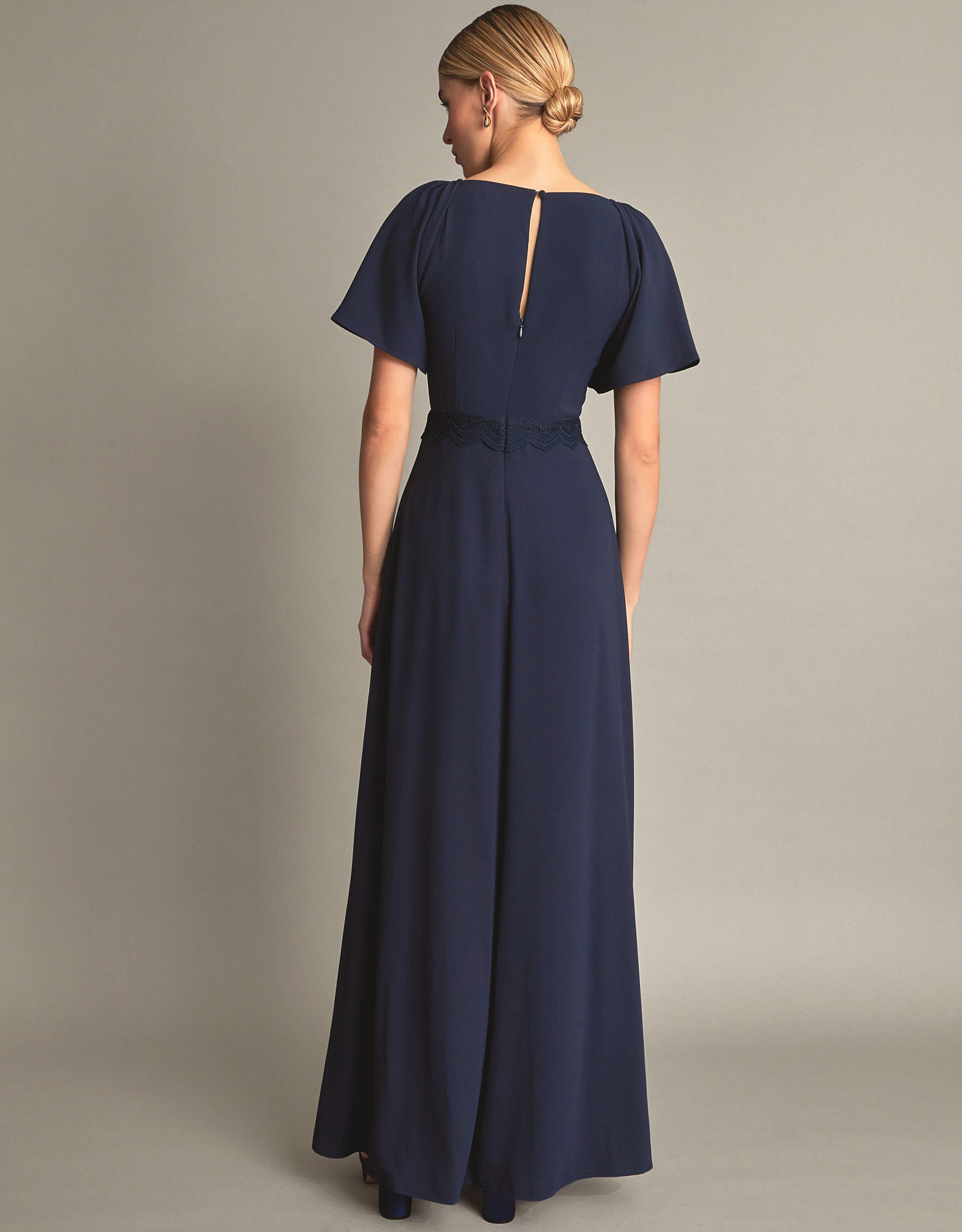 Charlotte Crepe Maxi Dress Blue