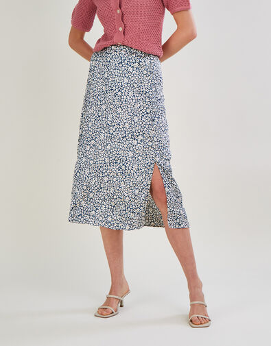 Anias Animal Crinkle Midi Skirt with Recycled Polyester, Teal (TEAL), large
