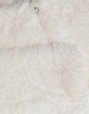 Rose Textured Faux Fur Cardigan, Ivory (IVORY), large