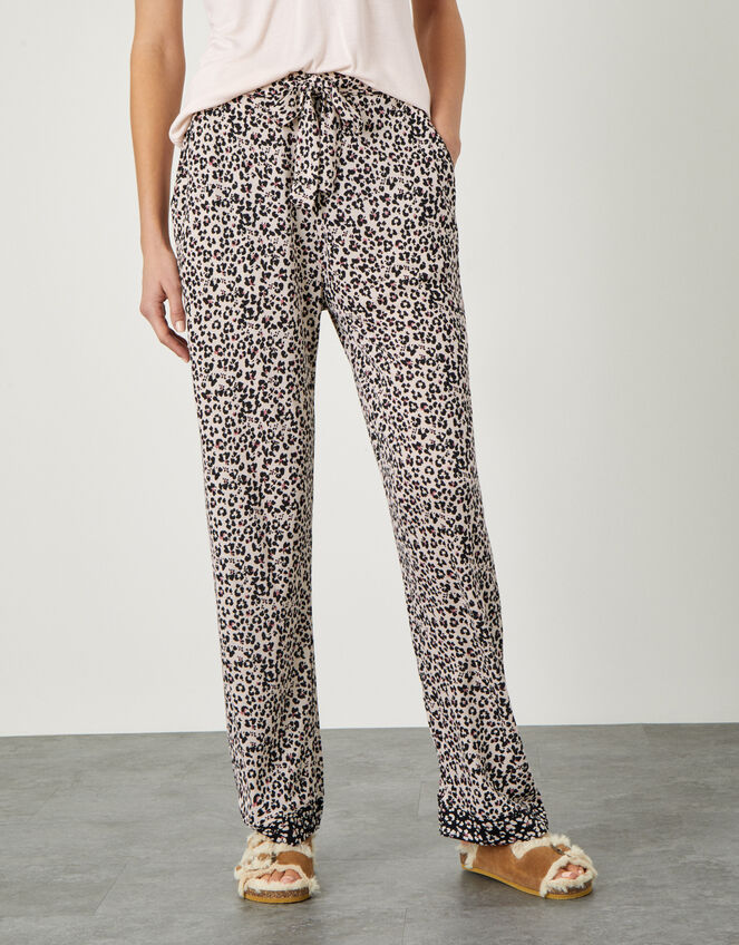Animal Print Jersey Pyjama Bottoms , Pink (PINK), large