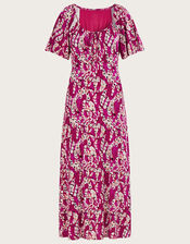 Strappy Feather Jersey Maxi Dress, Pink (PINK), large