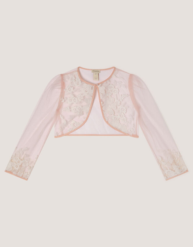 Felicity Embroidered Mesh Cardigan, Pink (PINK), large
