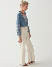 Maison Hotel Tie Neck Blouse, Blue (BLUE), large