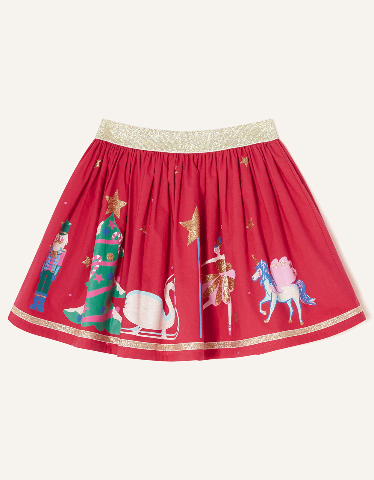 Christmas Applique Skirt Red Girls Skirts Monsoon UK