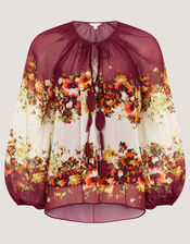 Parrie Balloon Sleeve Floral Blouse, Cream (CREAM), large