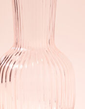 Glass Ribbed Small Vase, Pink (PALE PINK), large