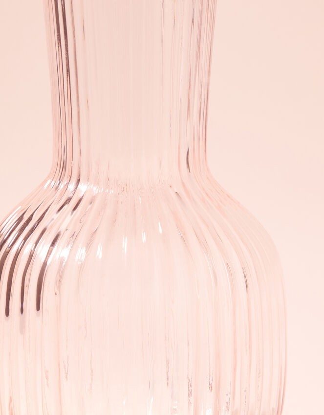 Glass Ribbed Small Vase, Pink (PALE PINK), large
