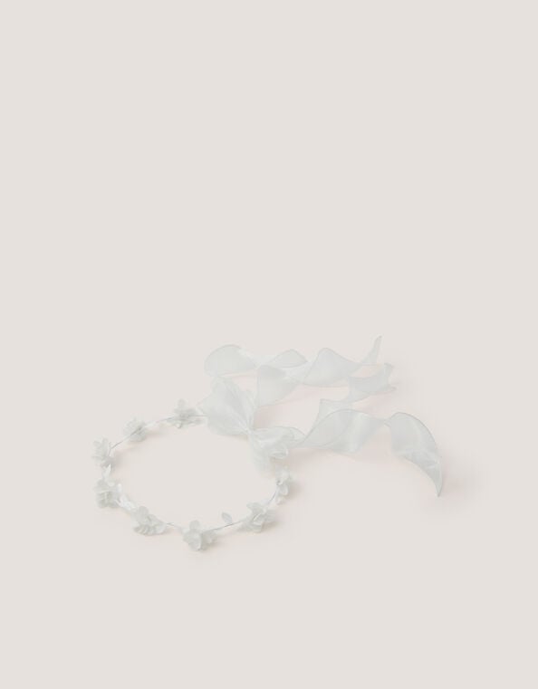 Floral Organza Garland Headband, , large