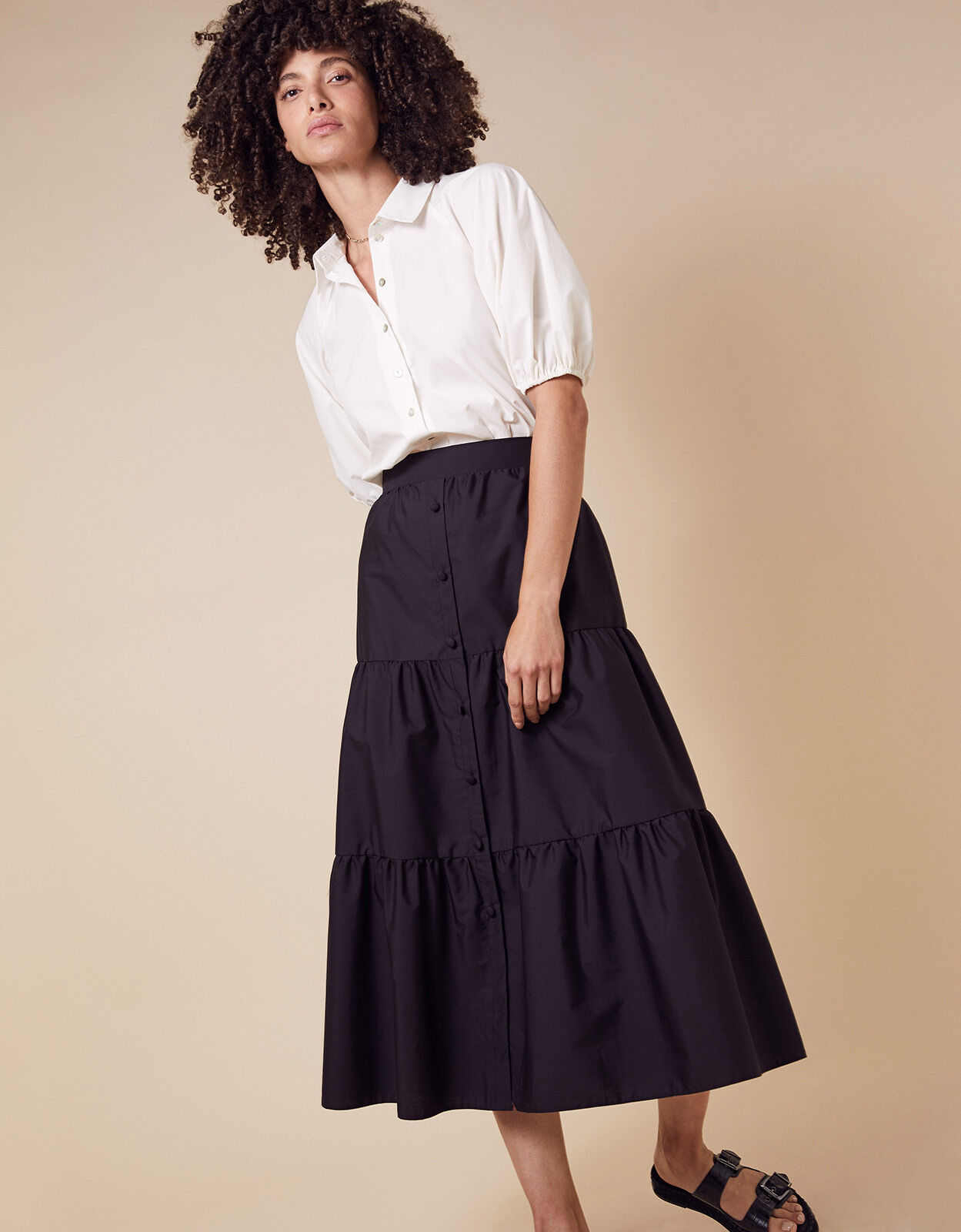 Black poplin skirt Clearance