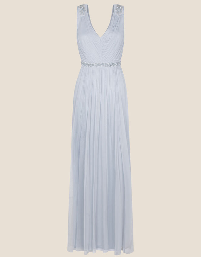 Brenda Maxi Dress in Recycled Polyester Blue | Evening Dresses ...