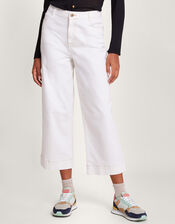Wide Leg Cropped Jeans , Natural (ECRU), large