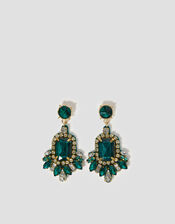 Large Gemstone Drop Earrings, , large