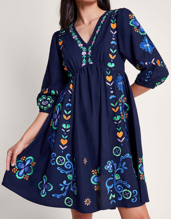 Eden Embroidered Dress, Blue (NAVY), large