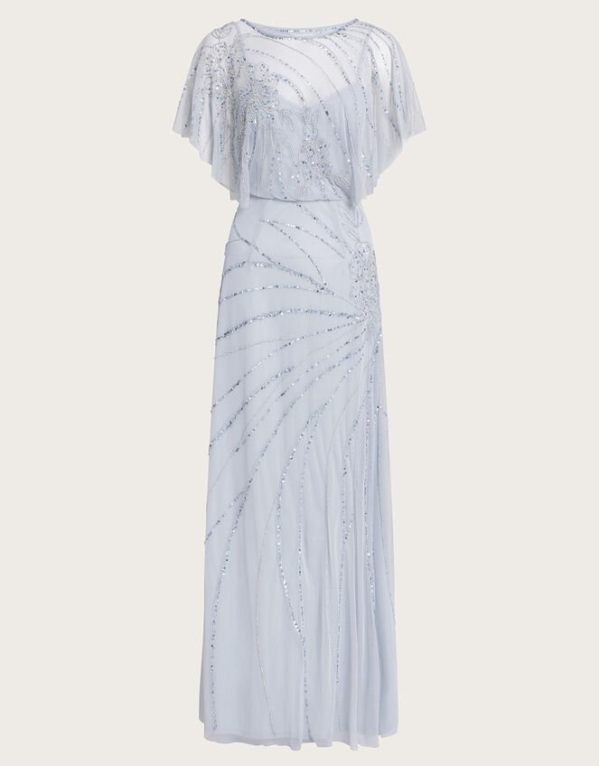 Sienna Embellished Maxi Dress with Recycled Polyester, CLOUD, large