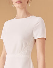 Shauna Crepe and Lace Bridal Dress, Ivory (IVORY), large