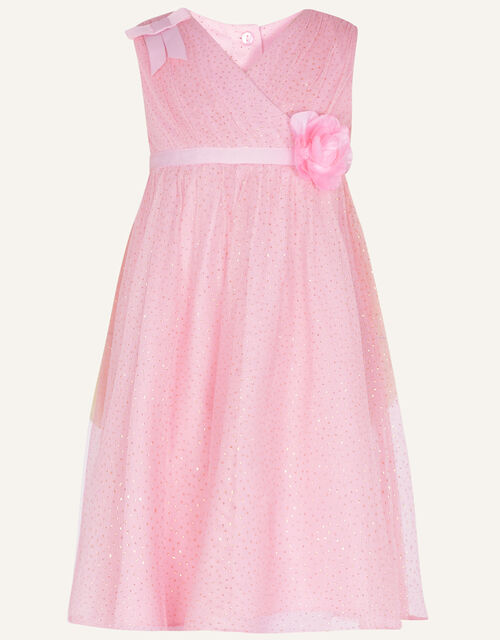 Baby Glitter Wrap Dress, Pink (PINK), large