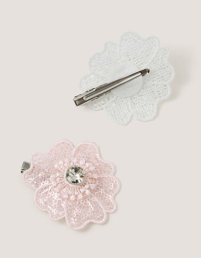 2-Pack Sequin Flower Hair Clips, , large