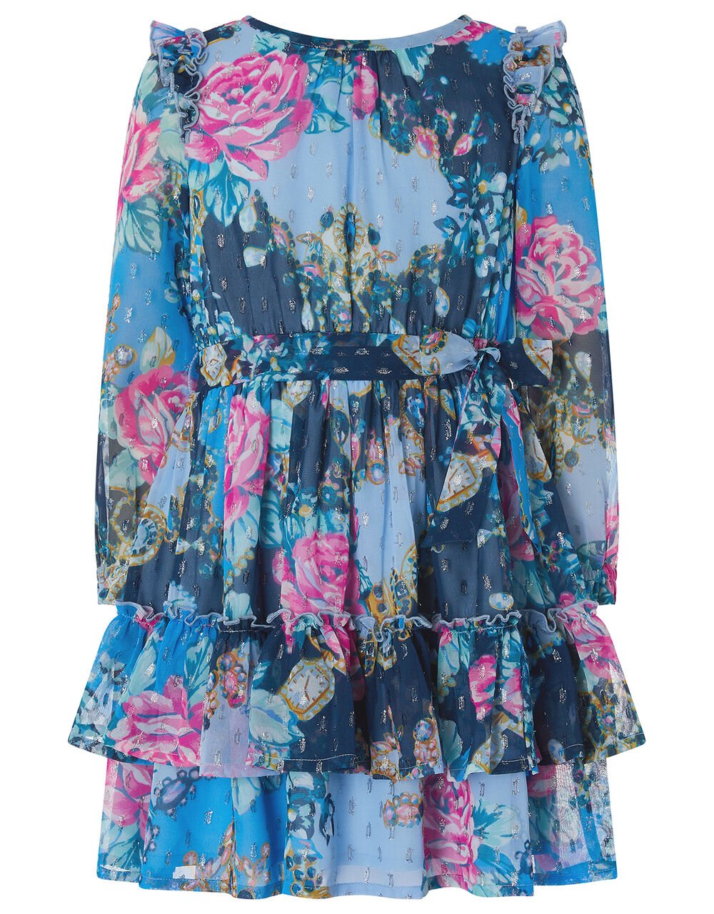 Ava Floral Sparkle Dress Blue | Girls' Dresses | Monsoon UK.