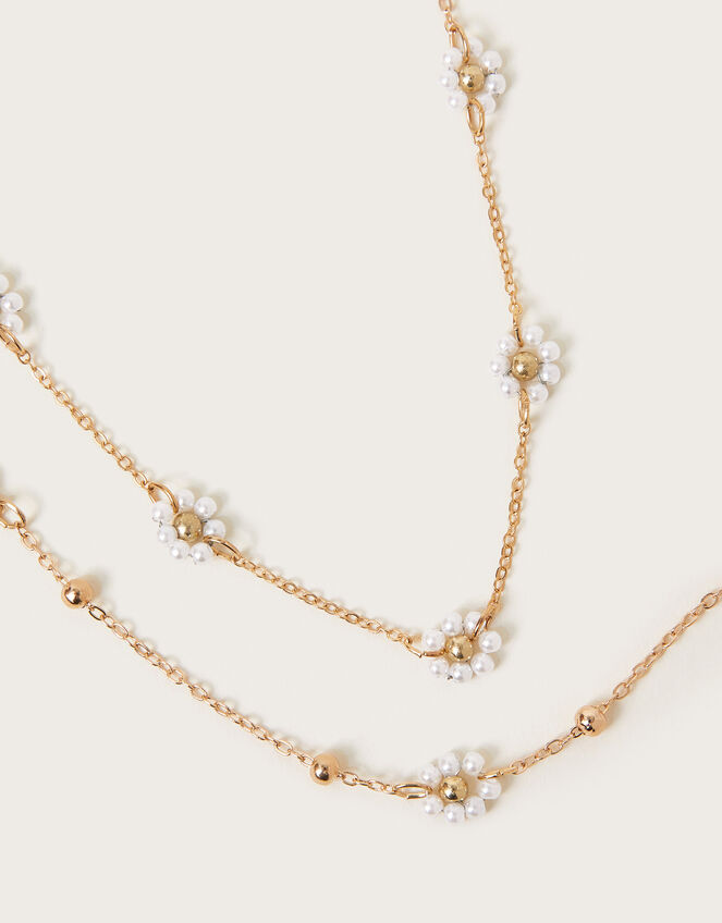 Beaded Flower Necklace and Bracelet Set, , large