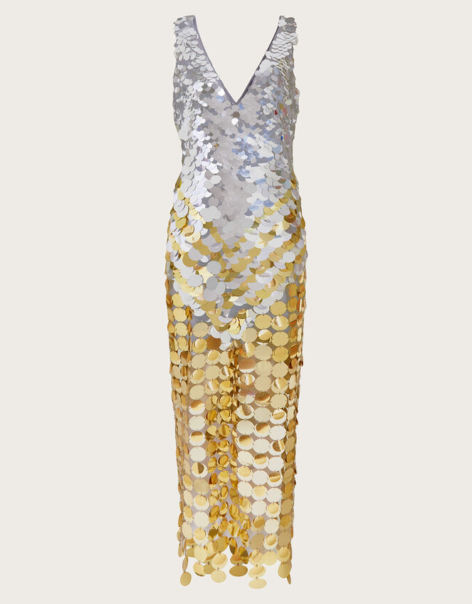 Gloria Ombre Sequin Dress Silver