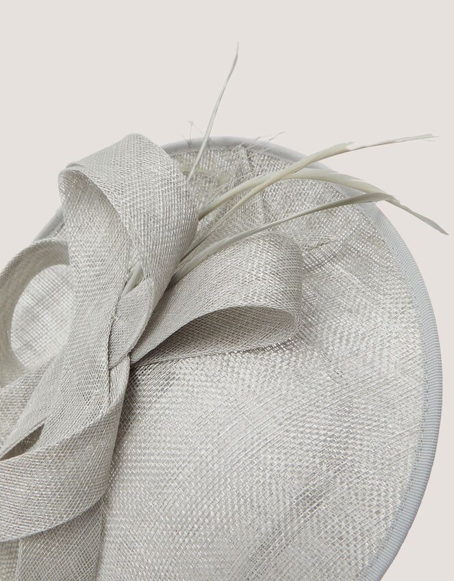 Lynelle Bow Disc Fascinator, Silver (SILVER), large
