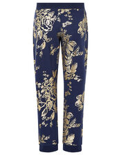 Foil Flower Sweatshirt and Joggers Set, Blue (NAVY), large