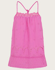 Broderie Detail Cami Top in Sustainable Cotton Pink
