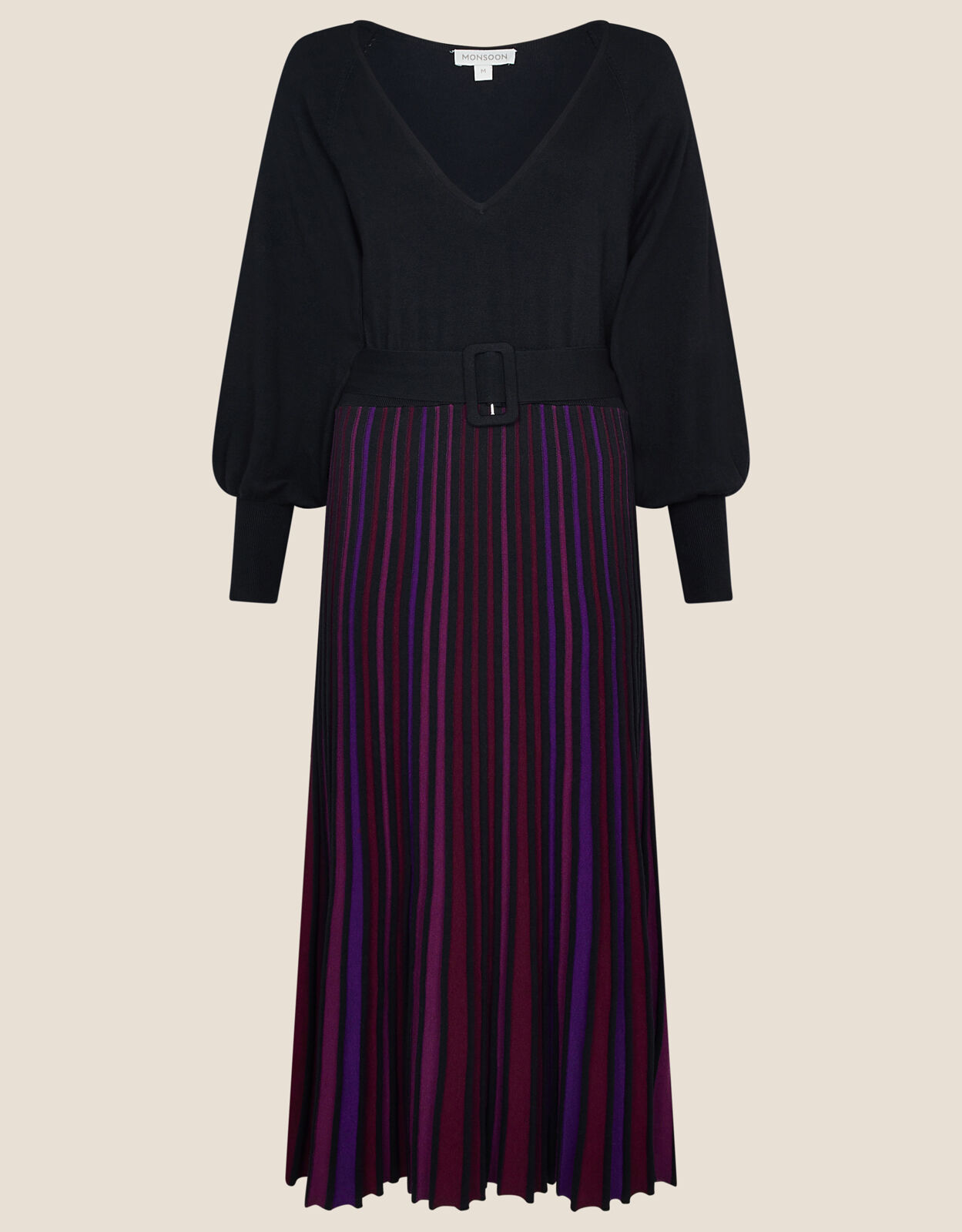 Colour Block Pleated Dress Red Pleated Dresses Monsoon UK