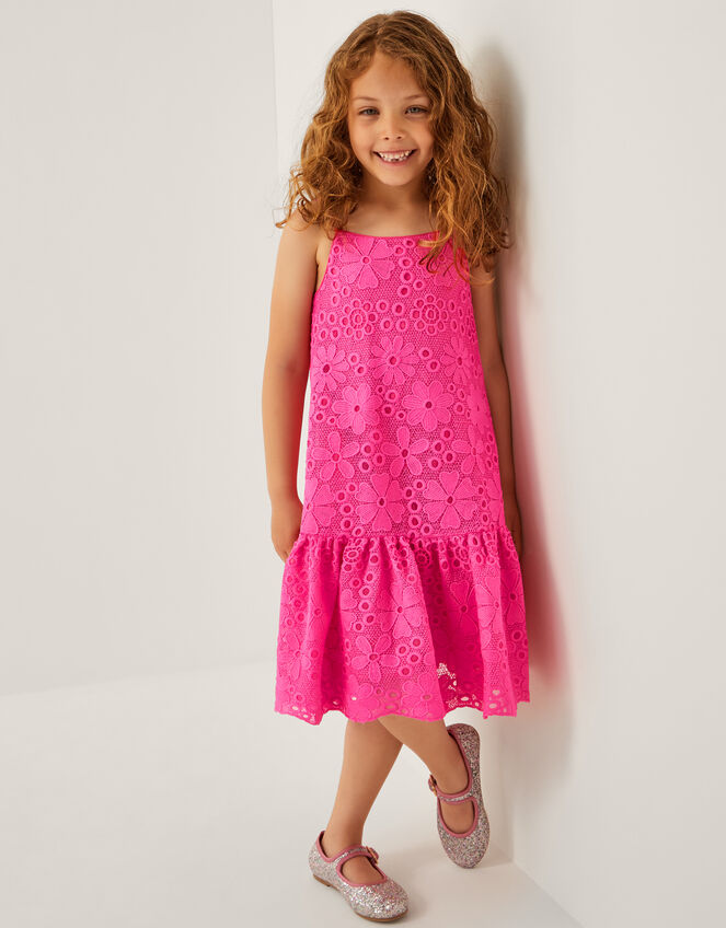 Lottie Frill Swing Party Dress, Orange (CORAL), large
